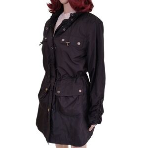 Alfani Women's Rain Utility Windbreaker Jacket in Black